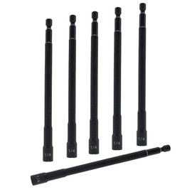 1/4 Nut Driver, 6pcs 150mm Length Strong Magnetic Power Hex Nut Bits Impact Drill Bit Set Socket Adapter for Electrician Tools