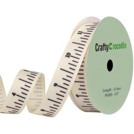CraftyCrocodile 15ft Black Fabric Measuring Tape Ribbon for Crafts Classroom Decor and Gifts