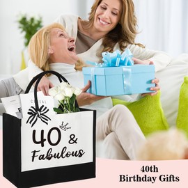 sidaopiu Funny 40th Birthday Gifts for Women Daughter Her 40th Birthday Gift Ideas,40 Year Old Gifts for Wife Mum Sister Auntie,Christmas Valentines Tote Bag Present for 40 Year Old Woman Friendship