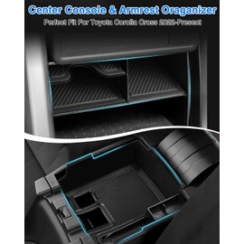 Karltys - Bandeja organizadora de consola central para Toyota Corolla Cross 2022-2025 (no para cargador inalámbrico QI/Corolla), caja de almacenamiento con soporte antideslizante