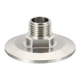 PATIKIL 2 Inch TC Tri Clamps Adaptor, Tri-Clover Fittings to NPT 1/2" Male Sanitary Thread Adaptor 304 Stainless Steel for Food Beverage Dairy, Ferrule 64mm