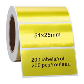 Hycodest 200 Pcs Gold Thermal Stickers, Multi-Purpose Barcode Direct Thermal Labels for Labels Printer (51x25mm)