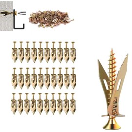 30 Pack Metal Drywall Anchors and Screws Kit – Self-Drilling Wall Anchors for Drywall – Heavy Duty Metal Expansion Bolts – No Pre-Drill Installation – Holds up to 50 lbs