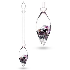 VitaJuwel Gemstone Vial Guardian with Black Tourmaline, Amethyst & Clear Quartz - Protection, Clarity and Open-Mindedness