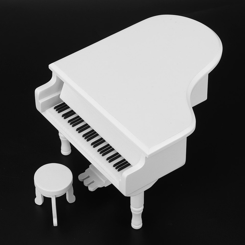 Wood Piano Model Music Box Jewelry Storage Musical Boxes with