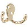Hillman Hardware Essentials 852083 Double Clothes Hooks Brass -2 Pack