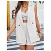 Verdusa Women's 2 Piece Outfit Open Front Sleeveless Blazer and