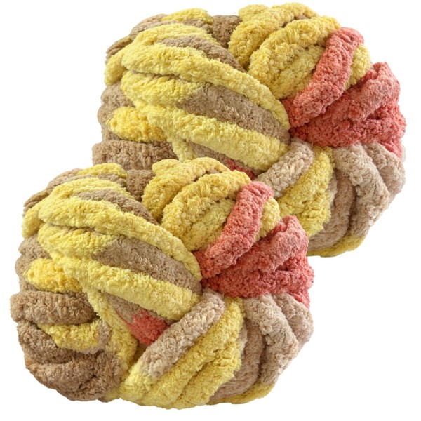YushengTai Thick Wool, Pack of 2, 500 g Grapefruit Chunky