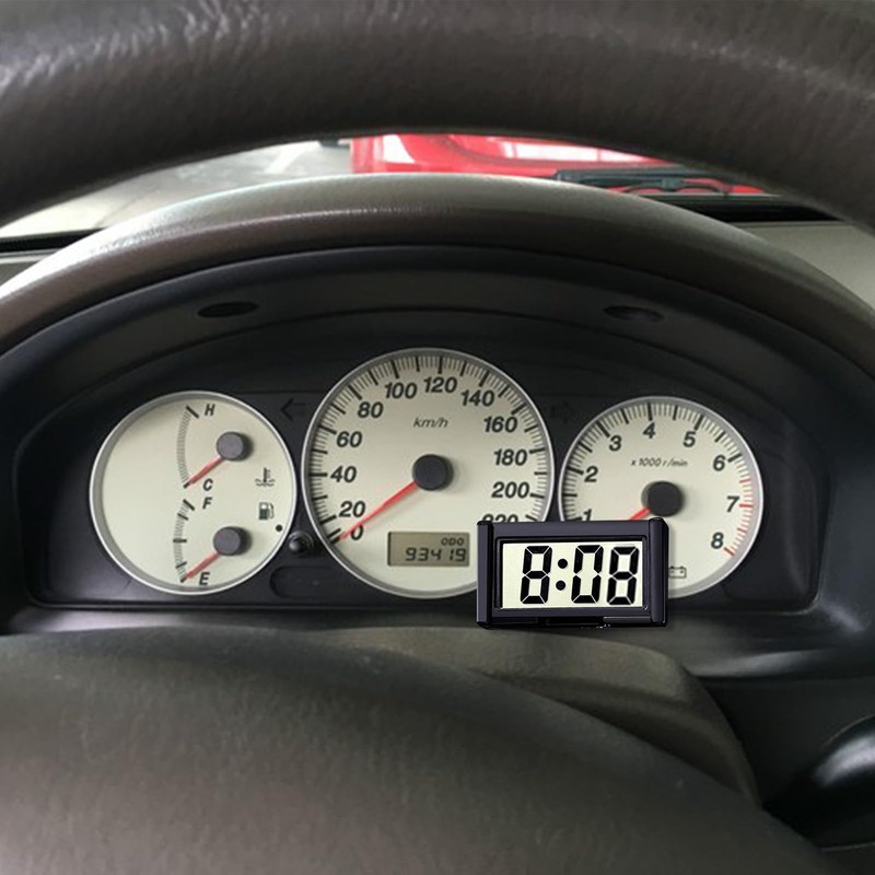 Car Dashboard Digital Clock - with Jumbo LCD Time &
