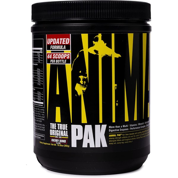 Animal Pak - The Complete All-in-one Training Pack - Multivitamins, Amino Acids, Performance Complex and More - For Elite Athelets and Bodybuilders - Cherry - 44 Scoops