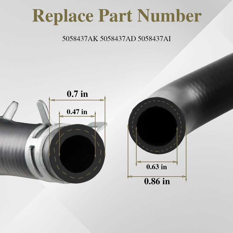 FUSCH Heater Hose Pipe Set with TEE Supply-Return Compatible with