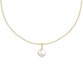 LES POULETTES BIJOUX - Gold-Plated Necklace Cultured Pearl Pendant, Pearl, Pearl
