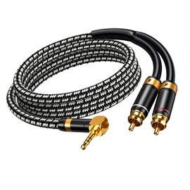 Primeda Audiophile 3.5mm male to 2 RCA male cable (Bend 3.5mm, 2m)