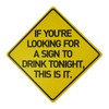 BTHUKO To Drink Tonight Sign, 12" x 12" Funny Tin