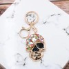 ARFUKA Keyring Rhinestone Skull Keychain Skeleton Pendant Keyring Metal Key