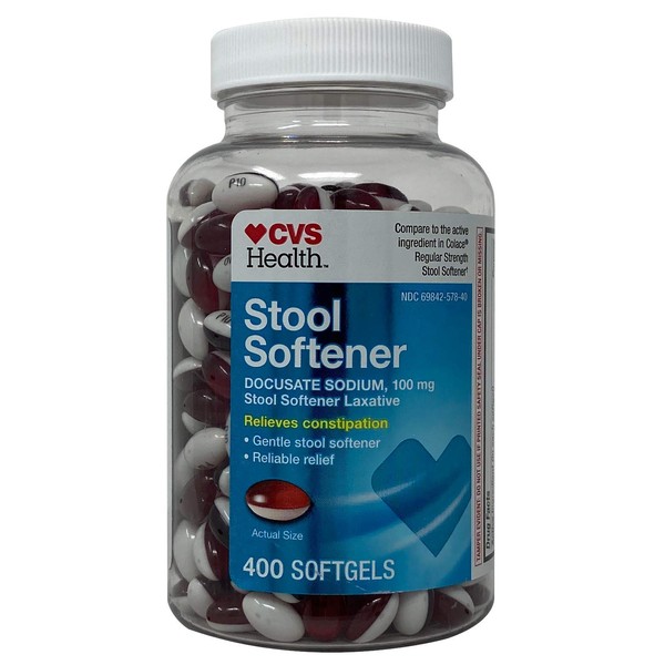 CVS Regular Strength Stool Softener, Docusate Sodium 100 mg, softgels, 400 Count