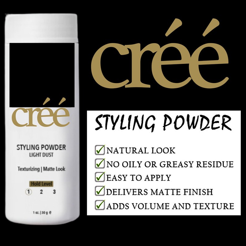 Cree Styling Powder Light Dust- Natural Matte Hairstyle, Texturising and