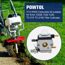 Powtol C1U-K54A Carburetor for Mantis Tiller 7225 7222M 7222 7222E 7924 7920 7230 7234 7240 Echo TC-210 TC-2100 TC-210i Tiller Cultivator C1U-K82 C1U-K17 C1U-K27B