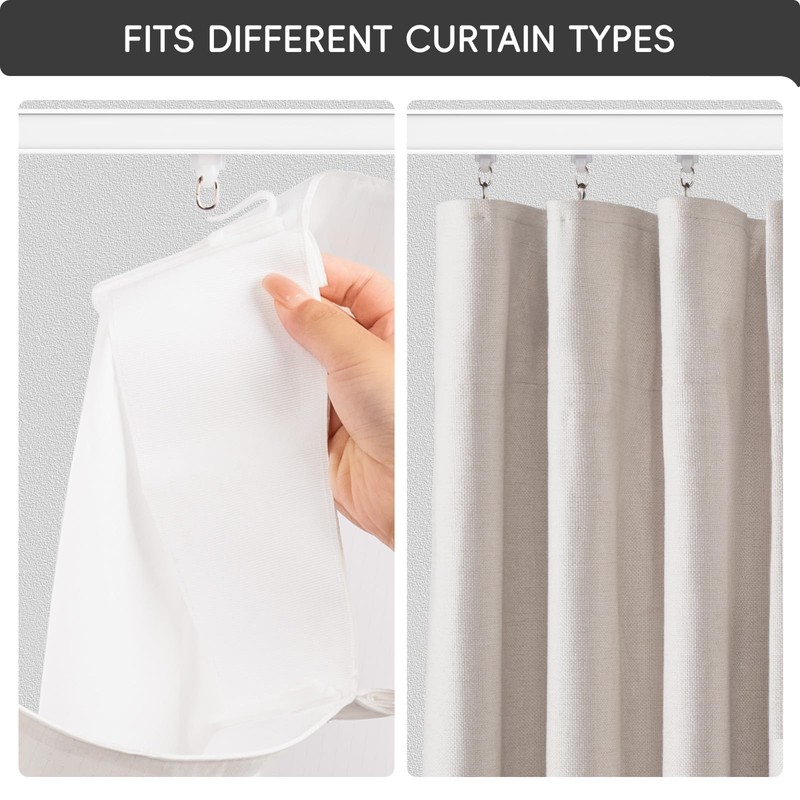 Ceiling Curtain Track, Curtain Track with Roller Hooks, 6ft -