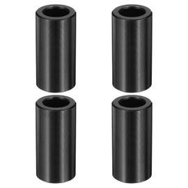 MECCANIXITY 4pcs M8 Metal Spacers, M8 x 1/2" OD x 1" L Aluminium Spacer Round Unthreaded Standoff Bushing Plain Finish for Screw Bolts, Black