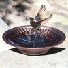 AIHAOKAN 12.3" Solar Fountain Bird Bath for Outside, Metal Solar