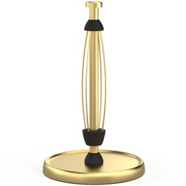 Paper Towel Holder Countertop, Gold Kitchen Accessories Decor, Stainless Steel, Weighted Base, Gold, Paper Towel Roll Holder Stand with Ratchet Mechanism for Kitchen Bathroom Farmhouse Essentials