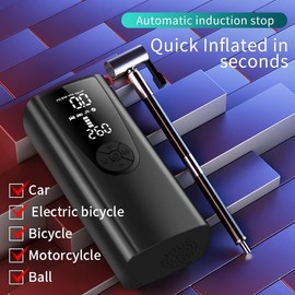 Yawyard Tire Inflator Portable Air Compressor/Pump for Car Tires w/Digital Tire Pressure Gauge - Air Compressor (120 PSI) - Motorcycle, Electric Bike Pump and Bicycle Pump w/LED Light