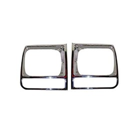 CH2512165 CH2513165 Bundle FOR 1997-2001 Jeep Cherokee Headlight Door Bezel All Chrome Set=Lh+Rh
