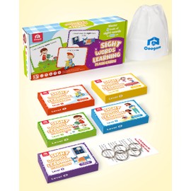 Coogam Sight Words Flashcards,220 Dolch Sightwords Game with Pictures & Sentences,Literacy Learning Reading Cards Toy for Kids 3 4 5 Year Old