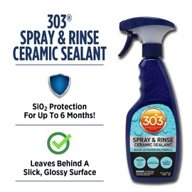 303 Spray & Rinse Ceramic Sealant – Quick Ceramic Coating – Water-Activated SiO2 Formula – 6 Months of Protection – Water Repellent Ceramic Spray – Easy to Use – 16 Oz (30262)