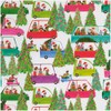 Caspari Christmas Tree Shopping Gift Wrap - One 30" x