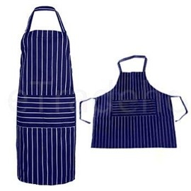 Tongmaster Chefs Professional Quality Blue & White Striped Apron