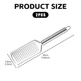 2 Pcs Cheese Grater,Handheld Graters for Kitchen,Lemon Zester,Flat Graters Small,Mini Zester Grater with Handle and Razor-Sharp Stainless Steel Blade,for Vegetables,Potato,Garlic,Ginger,Coconut etc