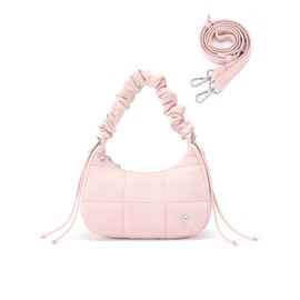 WESTBRONCO Small Puffer Crossbody Bags for Women, Quilted Crescent Shoulder Bag Nylon Daily Purse, Womens Puffy Handbags with Adjustable Strap