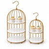 Gold Bird Cage Cupcake Stand Set, 2-Piece 3-Tier and 2-Tier