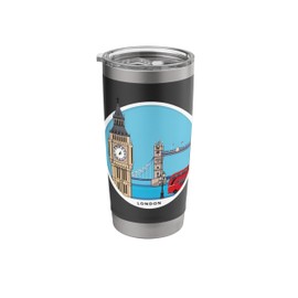 Iconic London Landmarks Tower Bridge And Big Ben Stainless Steel Insulated Tumbler
