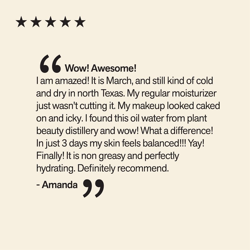 PLANT BEAUTY DISTILLERY Facewater Oilwater Replenish Nourish Rosehip