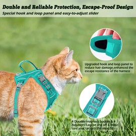 Cat Harness and Leash Set for Walking Escape Proof for Small Large cat Kitten Harness with ID tag Pocket (Blue,XXS)
