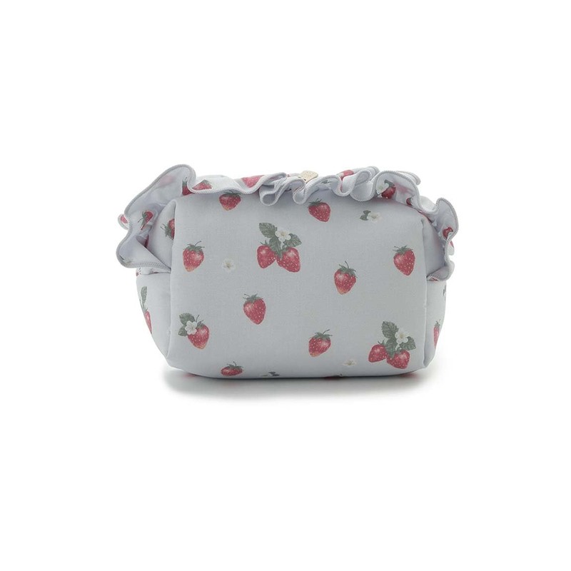 Gelato Pique PWGB251680 Strawberry Pattern Ruffle Pouch, blue, (BLU)