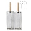 DragonX2 2 Rolling BBQ Baskets with Removable Wooden Handles, Nested
