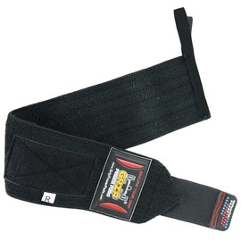 Grip Power Pads Wrist Wraps 2 Wraps for Weight Lifting Wrist Support Cotton Wraps Gym Bandage Straps for Men & Women Premium Quality & PRO Rubber (JR Black, 13" Inches)