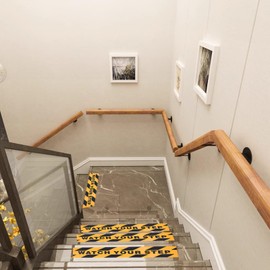 Fkereg Caution Floor Tape Roll 2 Inch x 16.4 Ft, Black Yellow Anti Slip Watch Your Step Sticker Sign, Caution Tape Adhesive, Warning Safety Grip Floor Tape for Steps Indoor Outdoor