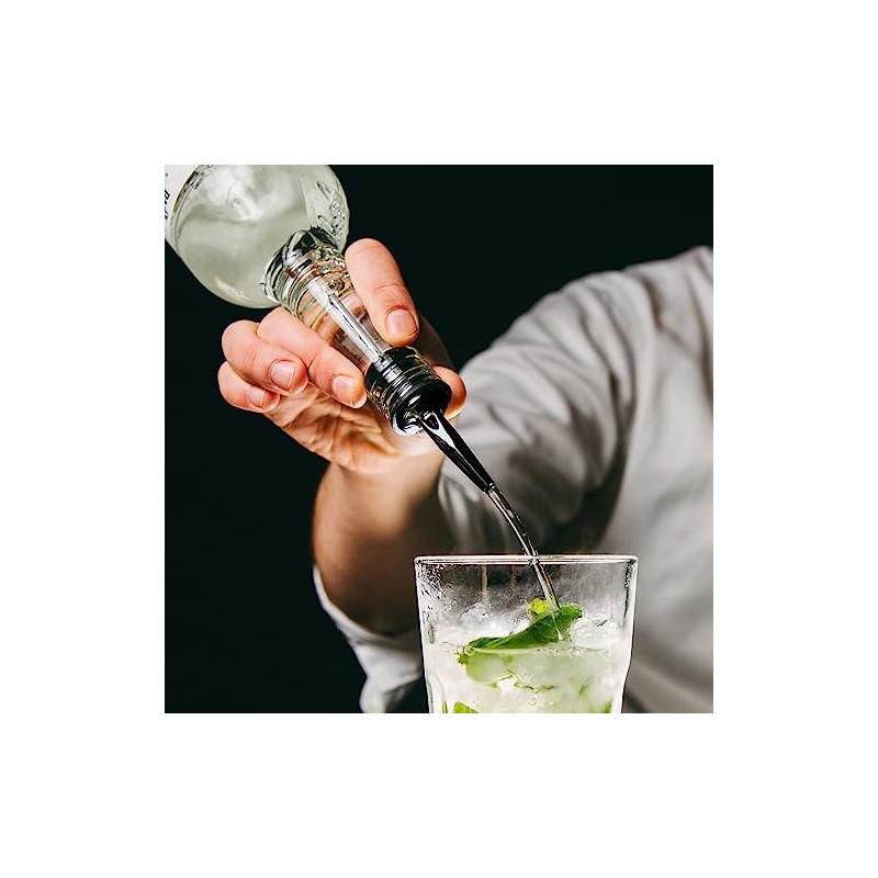 Final Touch Black Chrome Bottle Pourers, Set of 2 (FTA7003-19)