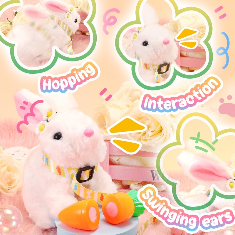 Tagitary Plush Toys Electronic Toy with Sounds,Wiggling Ears,Twitching Mouth and