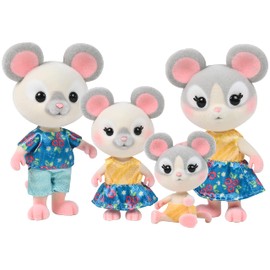 Honey Bee Acres The Cheddars Mouse Family, 4 Miniature Doll Figures, Small