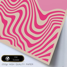 Nacnic Set of 6 posters Geometric Bauhaus shapes in bright colours in pink and fuchsia design illustrations to decorate the walls of your home. Rooms A3 & A4 Frameless