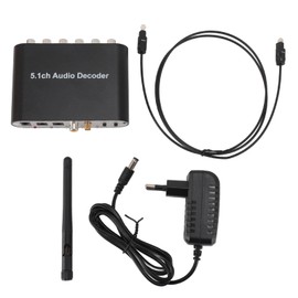 5.1 Channel Digital Sound Decoder Professional Bluetooth 5.0 Optical SPDIF Coaxial to 5.1CH Decoding 6RCA Output 100‑240V EU Plug