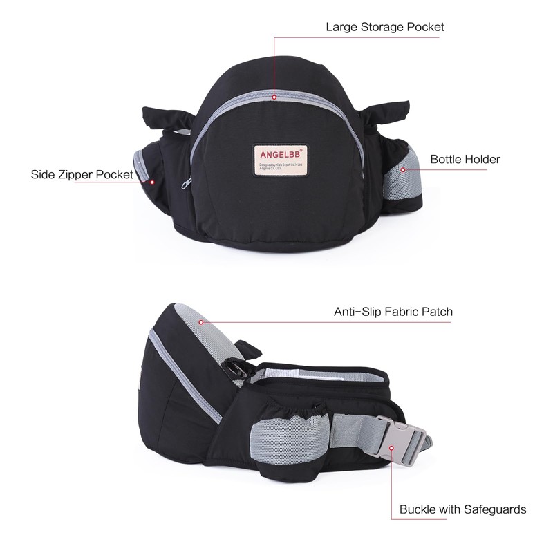 Baby Hip Carrier with Foldable Seat 180゜ Up-Down for Infant,Adjustable