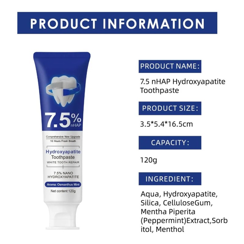 Pasta De Dientes Hidroxiapatita,dentifrice Limpieza Profunda
