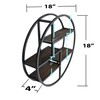4 tier Black Round Floating Shelves, ABN5E094S-BLK